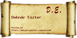 Debnár Eszter névjegykártya