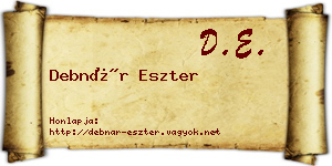 Debnár Eszter névjegykártya